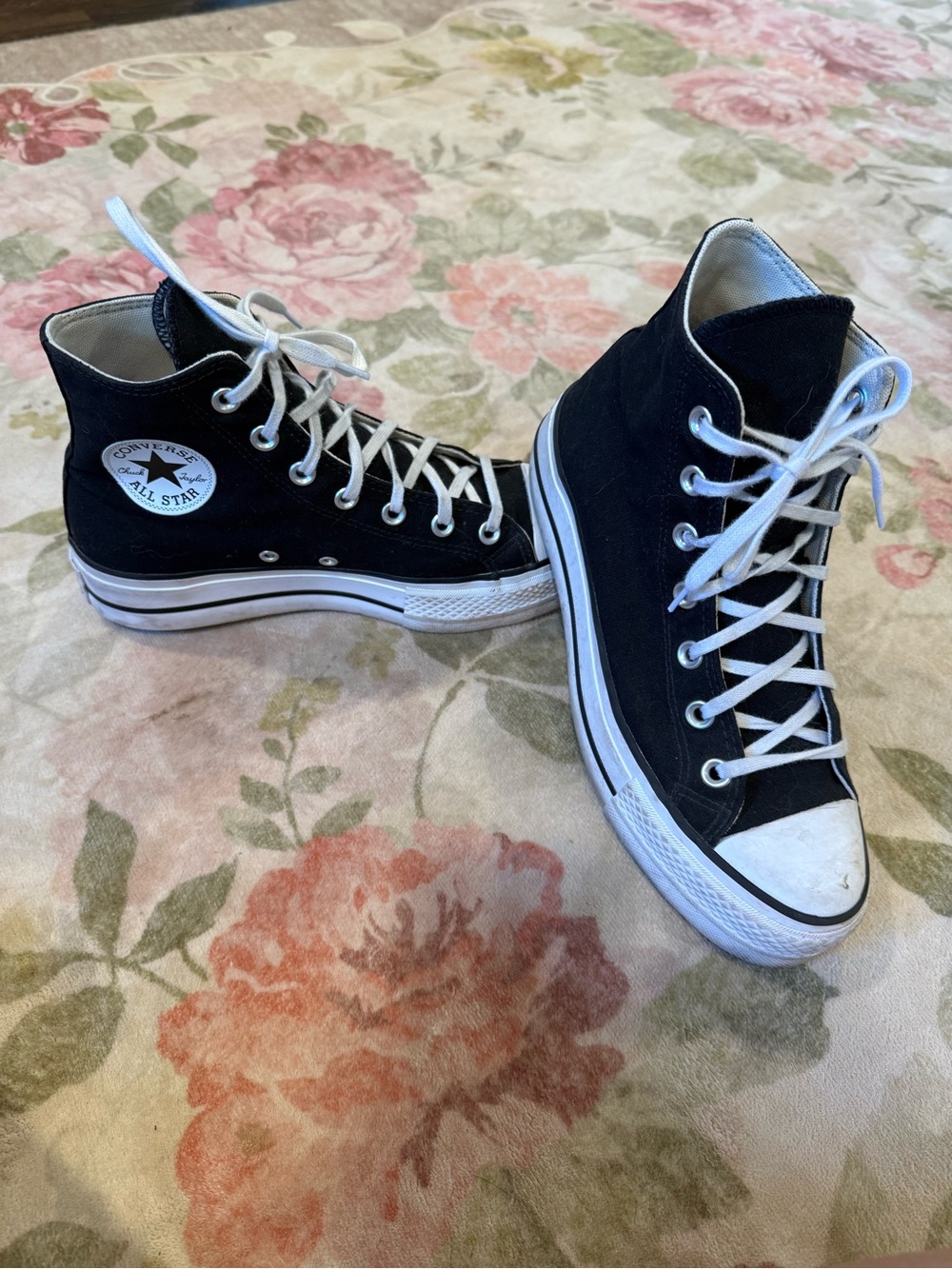 Converse Black High Top Sneakers with White Accents